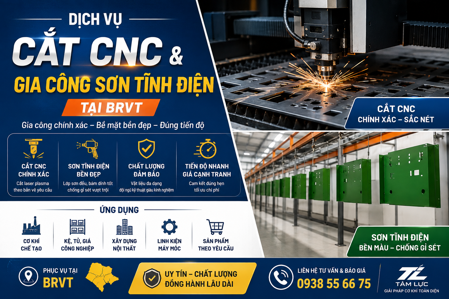 Dịch Vụ Cắt CNC và Sơn Tĩnh Điện - Gia Công Cơ Khí Trọn Gói, Chất Lượng Vượt Trội