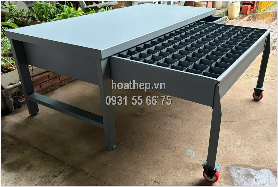 B&agrave;n thao t&aacute;c c&oacute; ngăn k&eacute;o đựng bộ khu&ocirc;n,  B&agrave;n thao t&aacute;c cơ kh&iacute; 2000x1000x750mm,  B&agrave;n l&agrave;m việc khu&ocirc;n mẫu chịu tải nặng