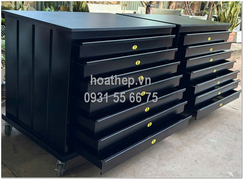 Tủ lưu bản vẽ A1, Tủ lưu bản vẽ 7 ngăn, Tủ lưu bản vẽ có bánh xe